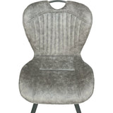 Peran Grey Soft Faux Leather Dining Chair