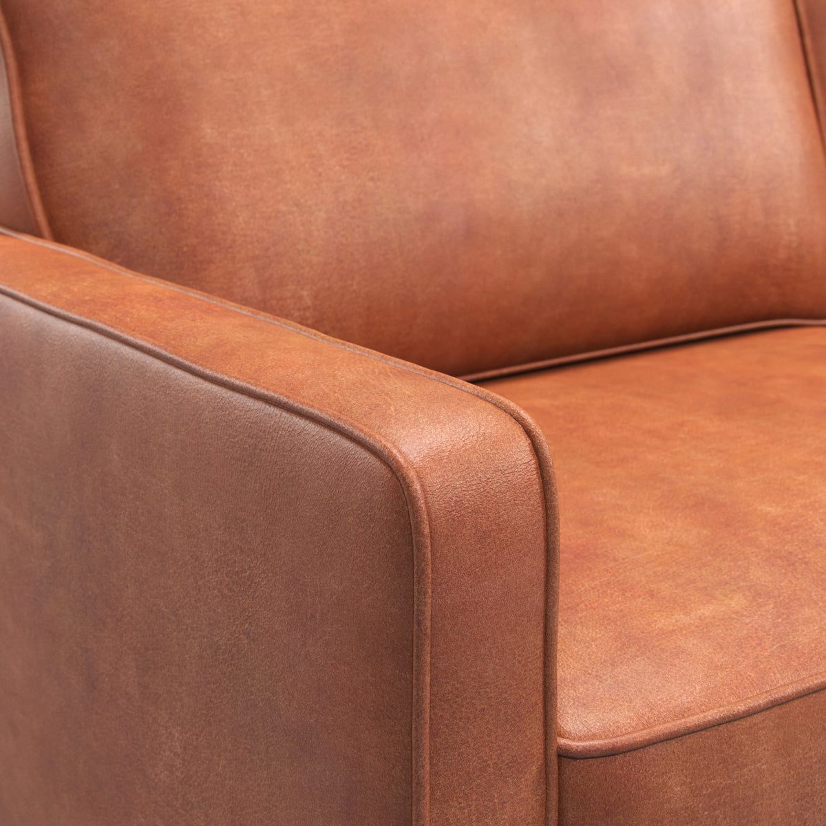 Jefri Faux Leather Armchair Tan Dims from Roseland Furniture