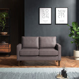 Jefri Faux Leather 2 Seater Sofa Grey from Roseland Furniture