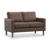 Jefri Faux Leather 2 Seater Sofa Brown from Roseland Furniture