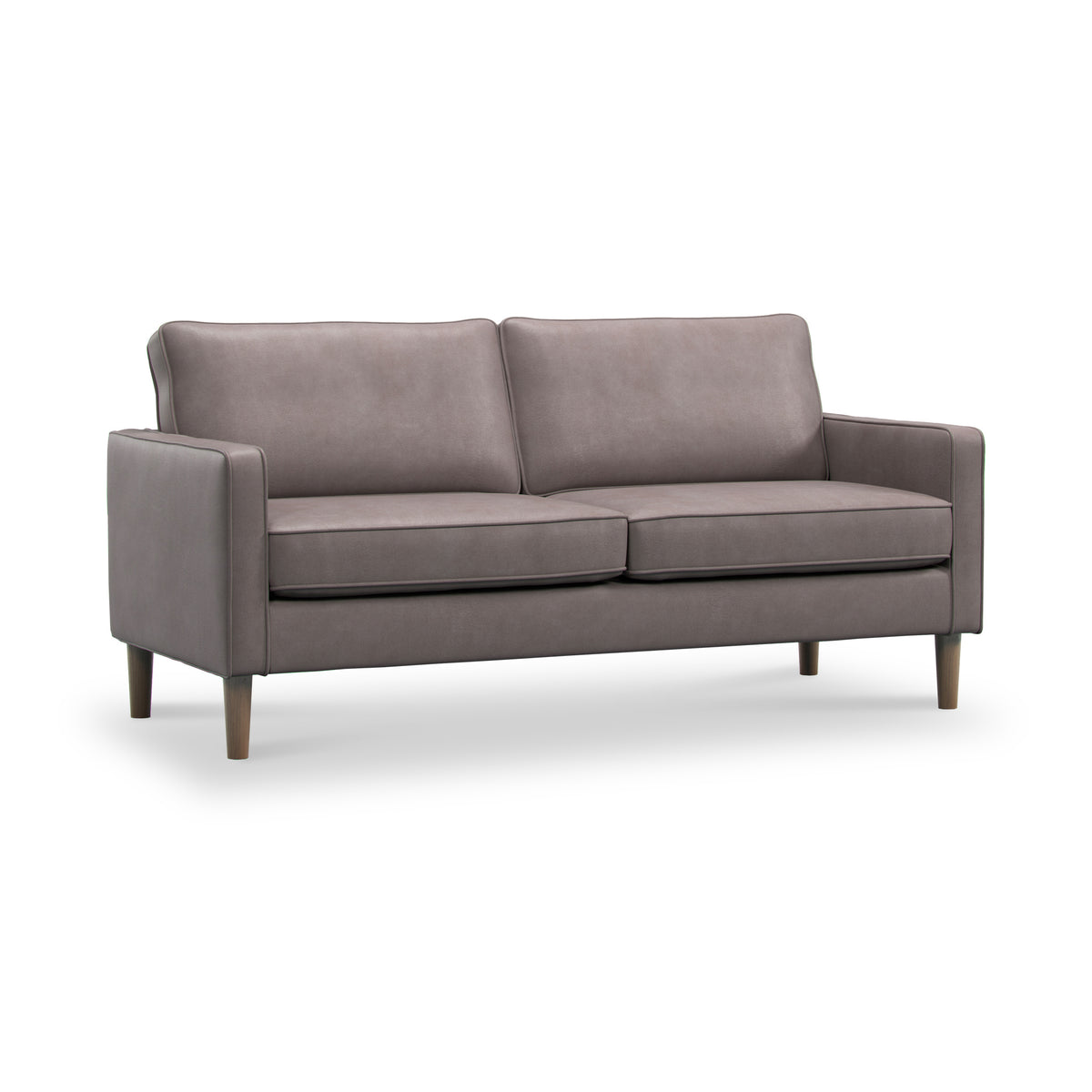 Jefri Faux Leather 3 Seater Sofa Grey from Roseland Furniture