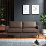 Jefri Faux Leather 3 Seater Sofa Brown from Roseland Furniture