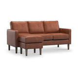 Jefri Faux Leather Reversible Chaise Sofa Tan Close1 from Roseland Furniture