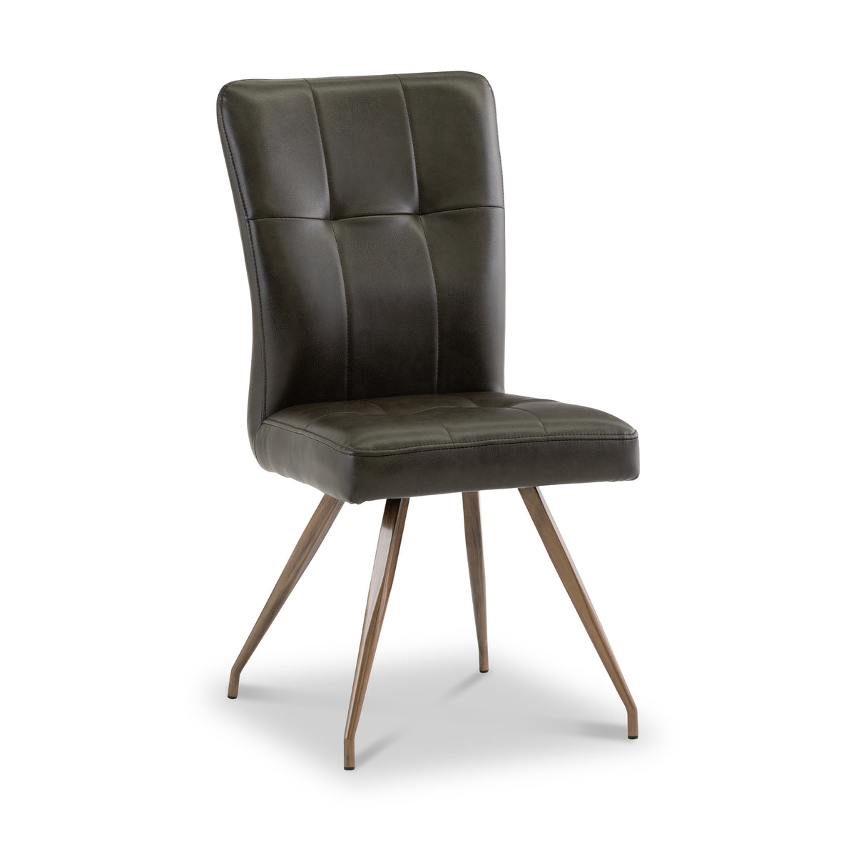 Johan-Faux-Leather-Panelled-Back-Dining-Chair-Brown from Roseland Furniture