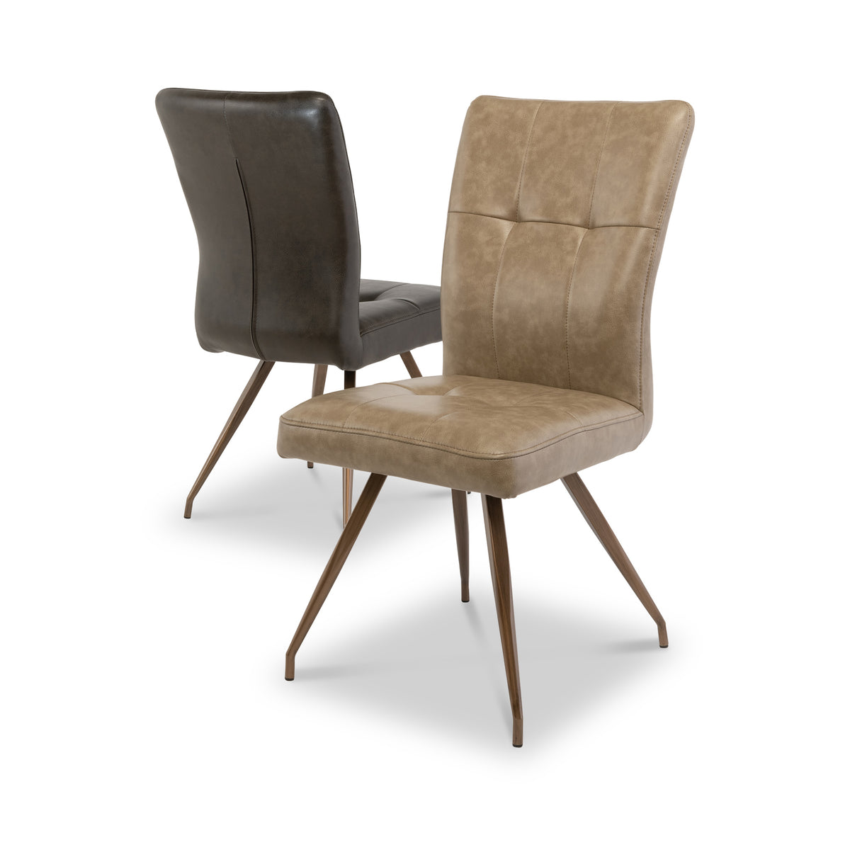 Johan-Faux-Leather-Panelled-Back-Dining-Chair-Taupe from Roseland Furniture