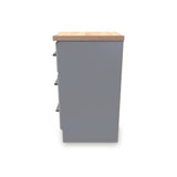 Talland Grey 3 Drawer Bedside Cabinet by Roseland Furniture