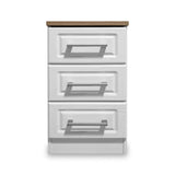 Talland White 3 Drawer Bedside Cabinet by Roseland Furniture