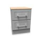 Talland Grey 2 Drawer Bedside Cabinet by Roseland Furniture