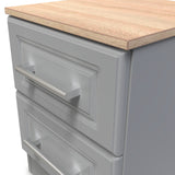 Talland Grey 2 Drawer Bedside Cabinet by Roseland Furniture