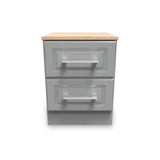 Talland Grey 2 Drawer Bedside Cabinet by Roseland Furniture