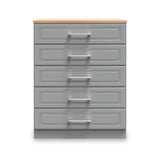 Talland Grey 5 Drawer Chest by Roseland Furniture