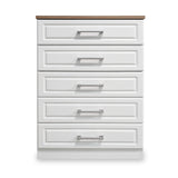 Talland White 5 Drawer Chest by Roseland Furniture