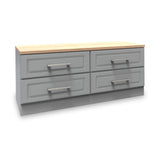 Talland Grey 4 Drawer Low Storage Unit by Roseland Furniture