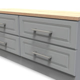 Talland Grey 4 Drawer Low Storage Unit by Roseland Furniture