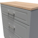 Talland Grey 4 Piece Bedroom Set with Oak Tops