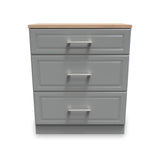 Talland Grey 3 Drawer Deep Chest by Roseland Furniture