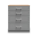 Talland Grey 4 Drawer Deep Chest by Roseland Furniture