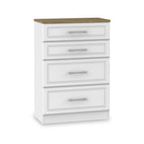 Talland White 4 Drawer Deep Chest by Roseland Furniture