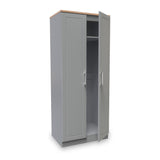 Talland Grey 2 Door Wardrobe by Roseland Furniture