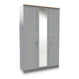 Talland Grey Triple Wardrobe by Roseland Furniture