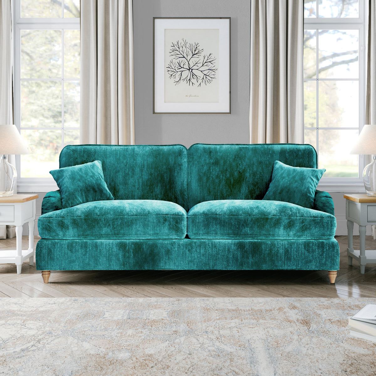 Arthur Emerald Green 4 Seater Sofa from Roseland Furniture