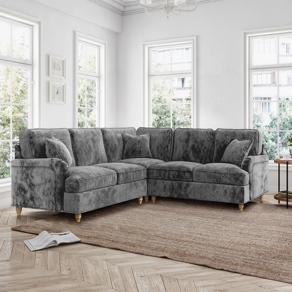 Arthur Charcoal Large Corner Sofa from Roseland Furniture