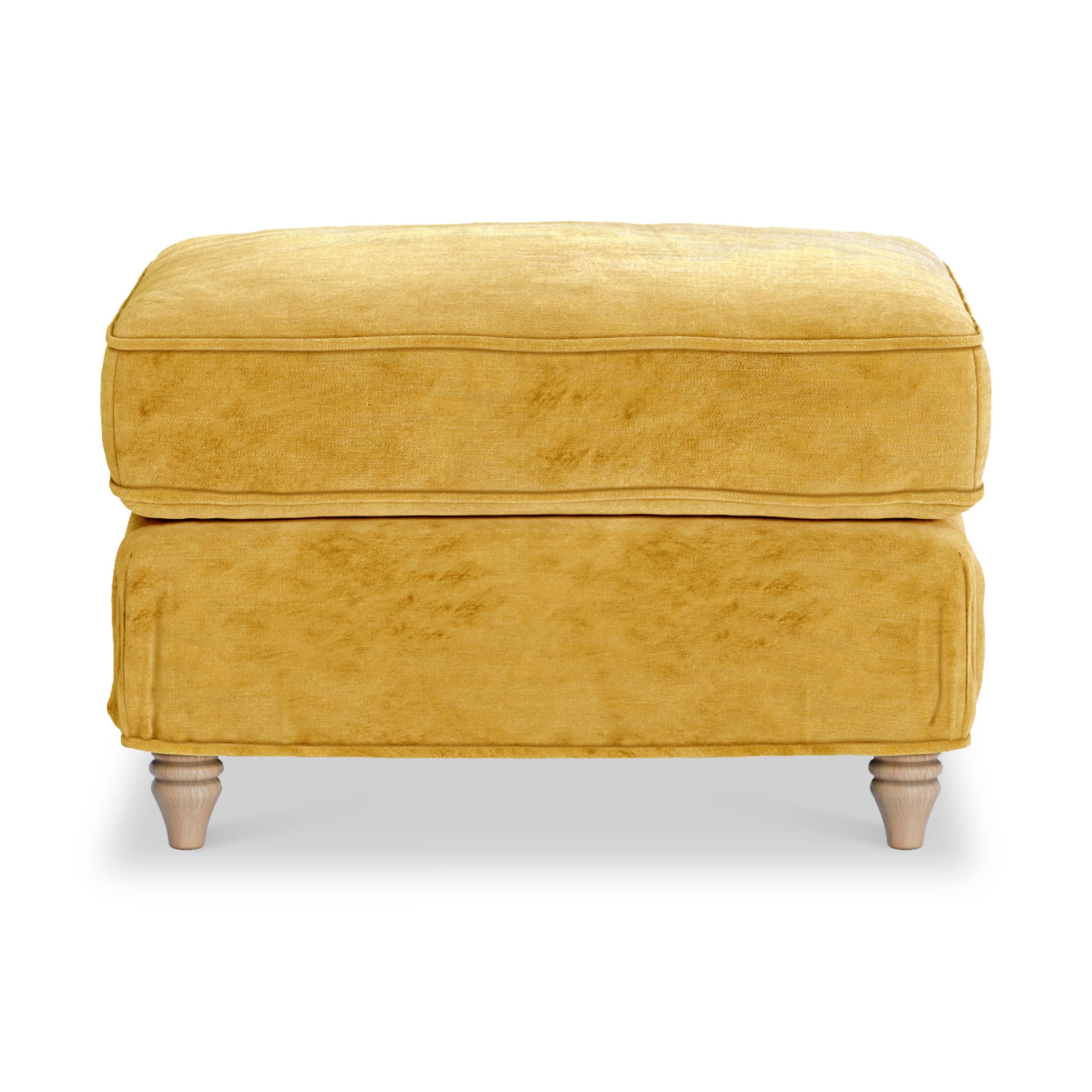 Ochre footstool deals with storage