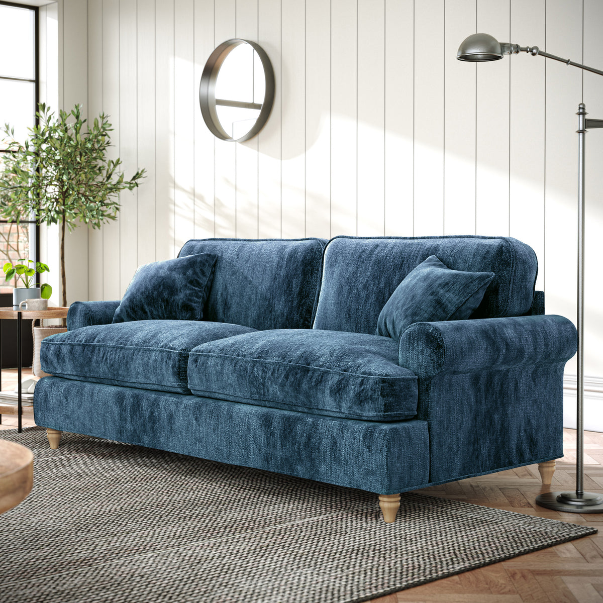 Alfie Navy Blue 3 Seater Sofa from Roseland Furniture