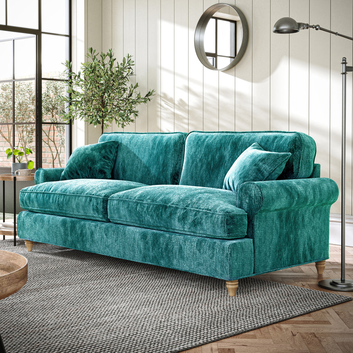 Alfie Emerald Green 4 Seater Sofa from Roseland Furniture