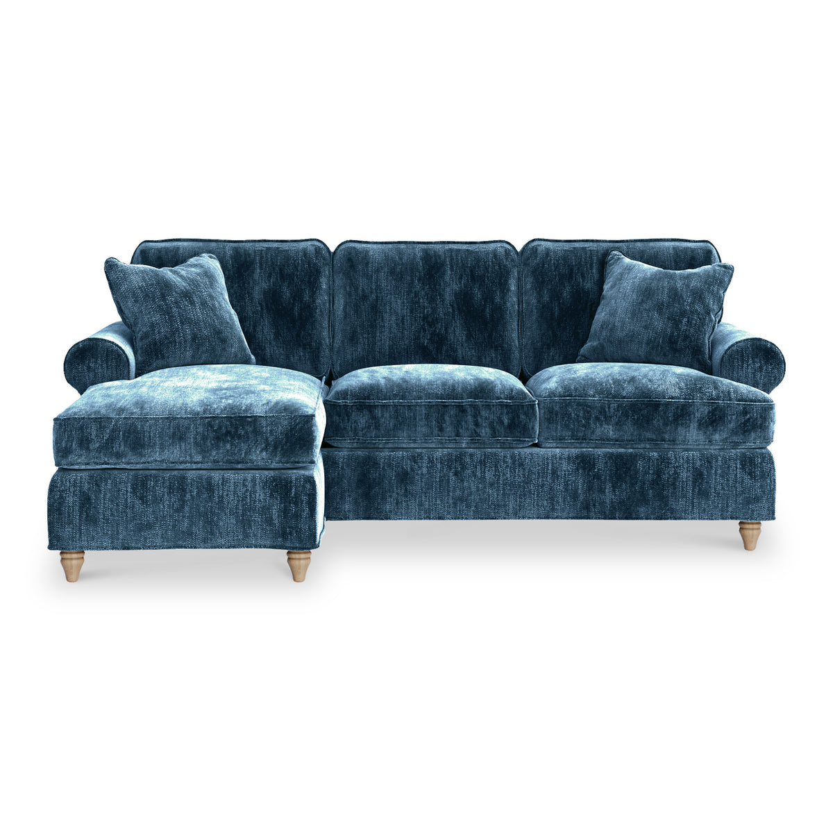 Alfie Chaise Sofa in Navy by Roseland Furniture