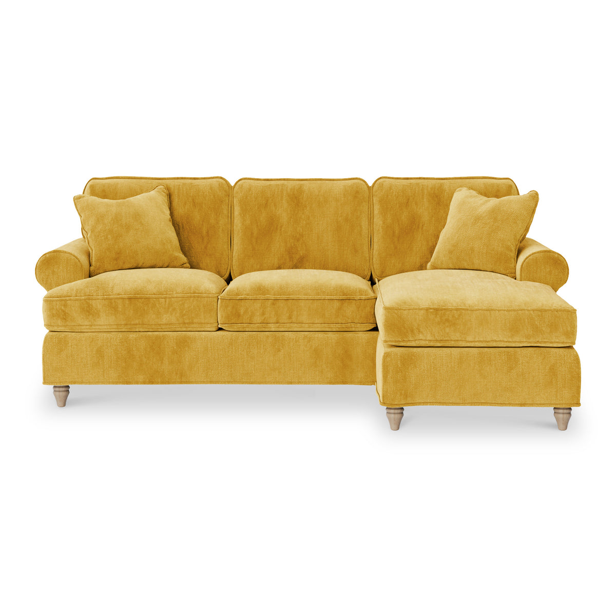 Alfie Chaise Sofa in Gold by Roseland Furniture