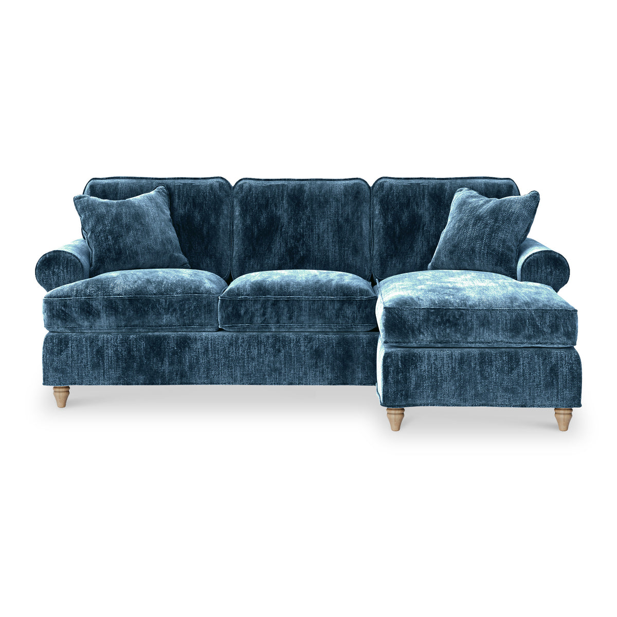 Alfie Chaise Sofa in Navy by Roseland Furniture