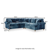 Alfie Navy Blue Large Corner Sofa from Roseland Furniture