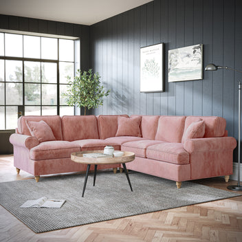 Alfie Large Corner Sofa | 8 Chenille Colours | Made in UK | Roseland