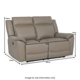 Alden Leather Recliner 2 Seater Sofa dimensions