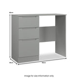 Henshaw 3 Drawer Dressing Table Dusk Grey from Roseland Furniture