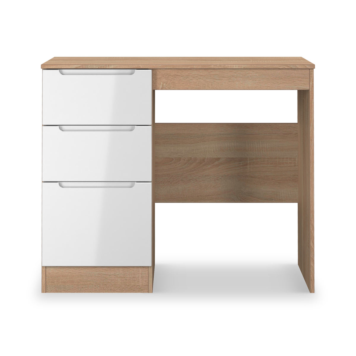 Henshaw 3 Drawer Dressing Table White Oak from Roseland Furniture