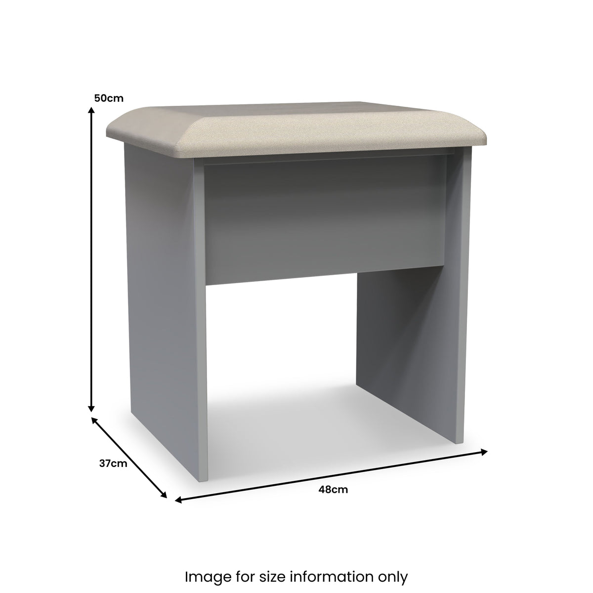 Henshaw Dressing Table Stool Dusk Grey from Roseland Furniture