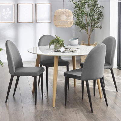 Olwen 120cm Round Dining Table With 4 Pascoe Chairs