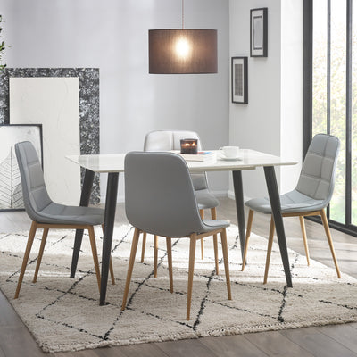 Jago 120cm Rectangular Dining Table With 4 Roscoe Chairs