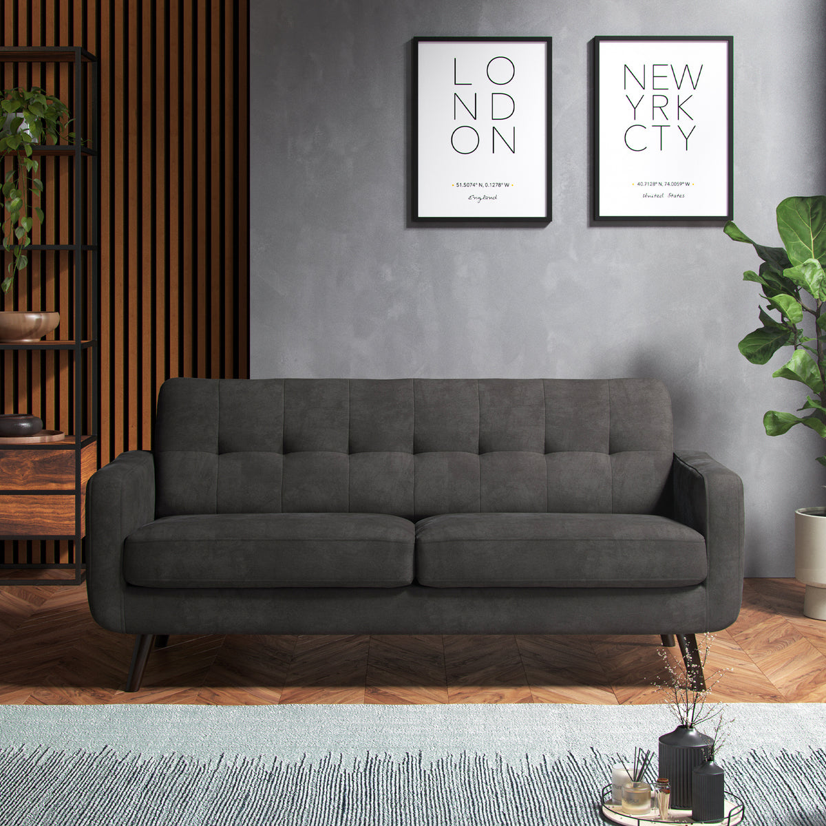 Morgan 3 Seater Sofa Graphite Life1 from Roseland Furniture