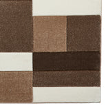 Regis Beige Brown Geometric Cube Rug