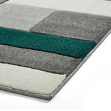 Regis Green Grey Geometric Cube Rug