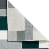 Regis Green Grey Geometric Cube Rug