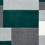 Regis Green Grey Geometric Cube Rug