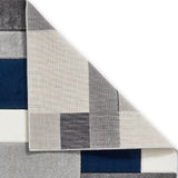 Regis Navy Blue Grey Geometric Cube Rug