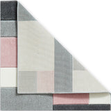 Regis  Rose Pink Grey Geometric Cube Rug