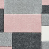 Regis  Rose Pink Grey Geometric Cube Rug