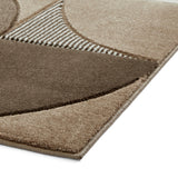 Regis Brown Beige Geometric Leaf Rug