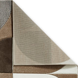 Regis Brown Beige Geometric Leaf Rug